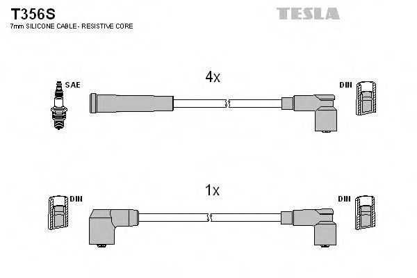 Провода свечные 2108-099  силикон - Tesla T356S