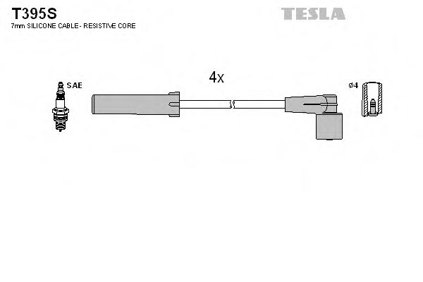 Провода свечные 2108-2111 силикон 8кл inj - Tesla T395S