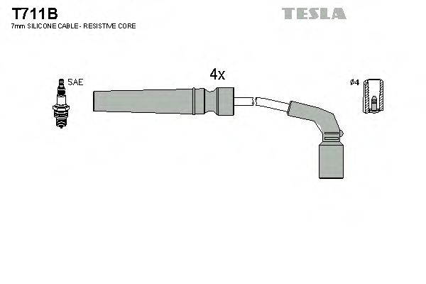 Комплект высоковольтных проводов - Tesla T711B