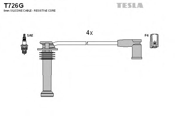 Комплект высоковольтных проводов - Tesla T726G