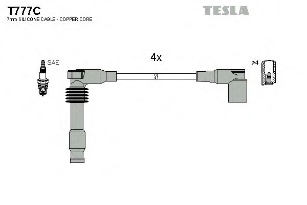 Комплект высоковольтных проводов - Tesla T777C