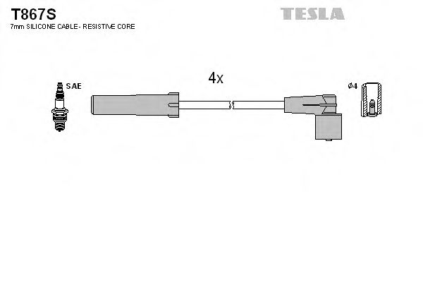 Провода свечные 21073,21214 inj 1,7л  силикон - Tesla T867S