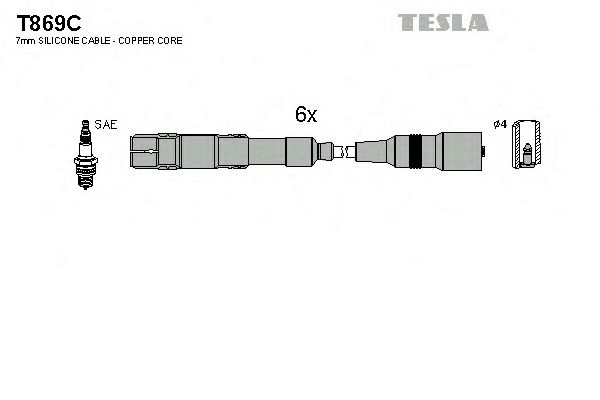 Комплект высоковольтных проводов - Tesla T869C