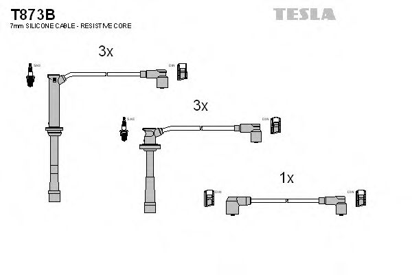 Комплект высоковольтных проводов - Tesla T873B