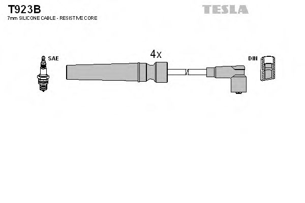 Комплект высоковольтных проводов - Tesla T923B