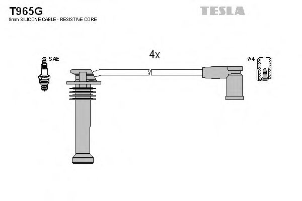 Комплект высоковольтных проводов - Tesla T965G