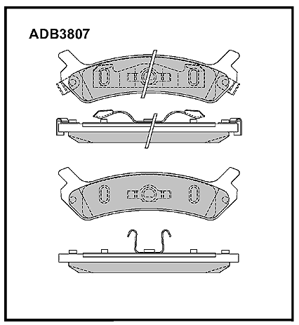 Колодки тормозные дисковые | зад | - Allied Nippon ADB3807