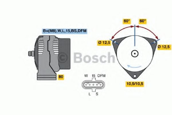 Генератор - Bosch 0 124 655 025