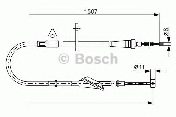 Трос стояночного тормоза | прав | - Bosch 1 987 477 995