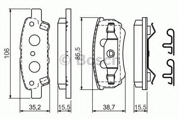 Колодки тормозные дисковые | зад | - Bosch 0 986 424 814