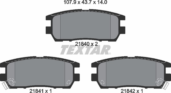 Колодки тормозные дисковые | зад | - Textar 2184002