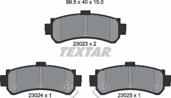 Колодки тормозные дисковые | зад | - Textar 2302301