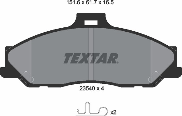 Колодки тормозные дисковые | перед | - Textar 2354001