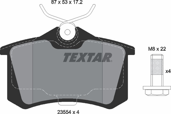 Колодки тормозные дисковые | зад | - Textar 2355402