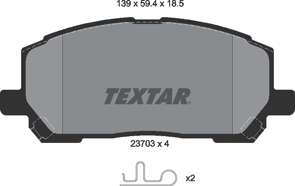 Колодки тормозные дисковые | перед | - Textar 2370301