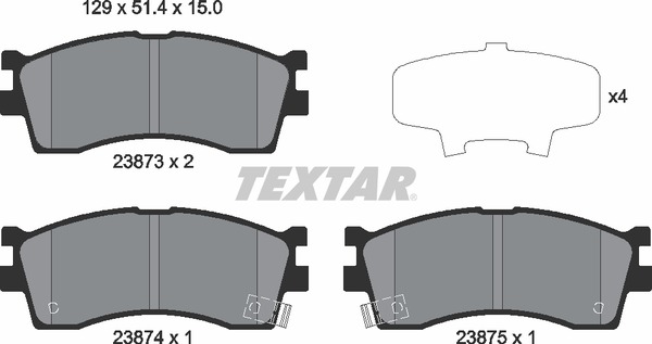 Колодки тормозные дисковые | перед | - Textar 2387301