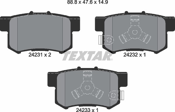 Колодки тормозные дисковые | зад | - Textar 2423101