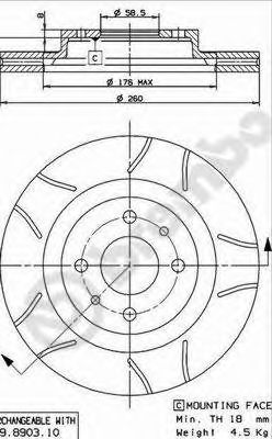 Диск тормозной Max | перед | - Brembo 09.8903.75