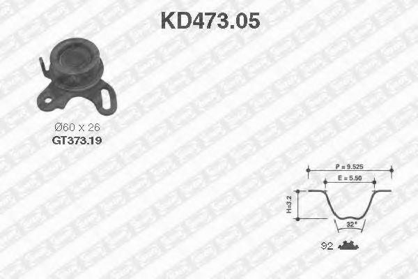 Комплект ремня ГРМ - SNR KD473.05