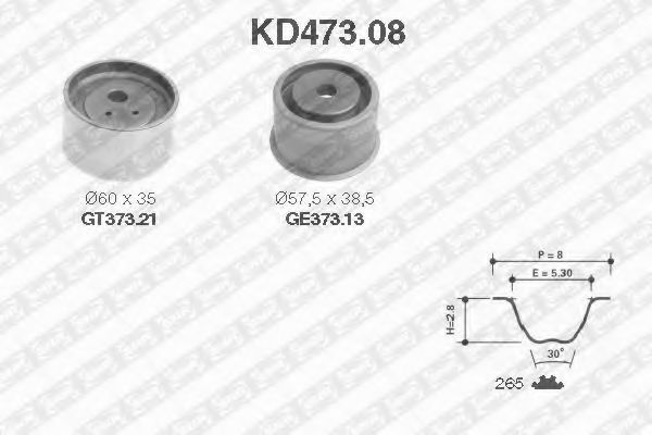 Комплект ремня ГРМ - SNR KD473.08