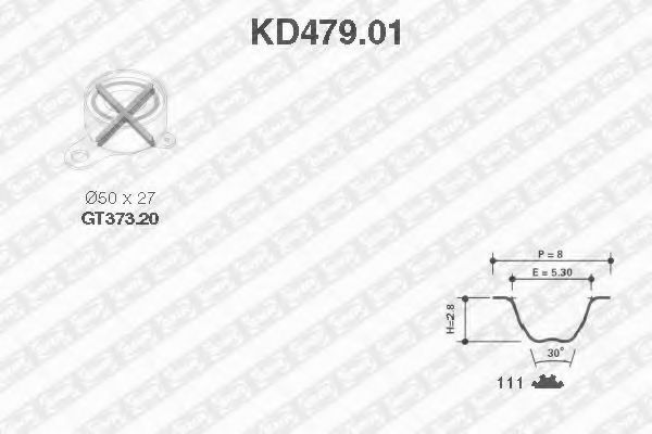 Комплект ремня ГРМ - SNR KD479.01