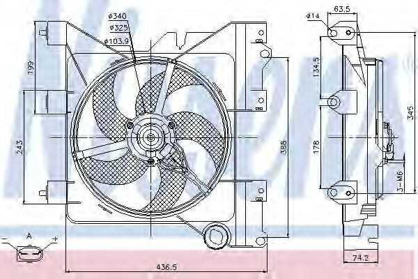 Вентилятор конденсатора кондиционера - Nissens 85316