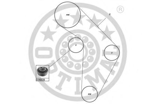 Комплект ремня ГРМ - Optimal SK-1130