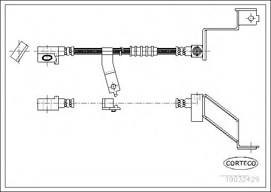 Шланг тормозной | перед прав | - Corteco 19032429