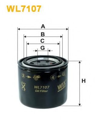 Фильтр масляный - Wix Filters WL7107