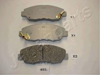 Колодки тормозные дисковые передние (комплект) - Japanparts PA-493AF