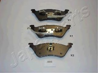 Колодки тормозные дисковые, комплект | зад | - Japanparts PP-993AF