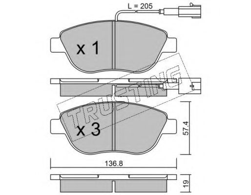 Колодки тормозные дисковые | перед | - Trusting 331.0