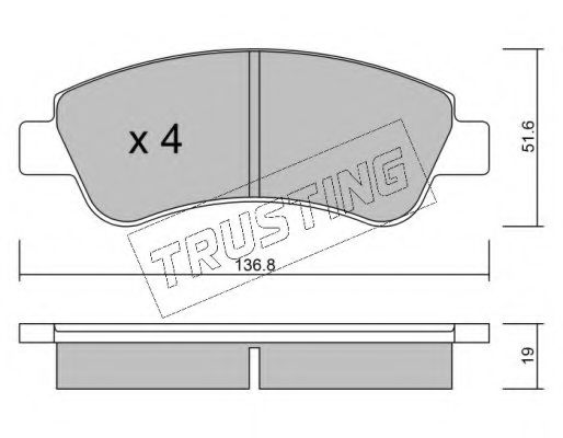 Колодки тормозные дисковые | перед | - Trusting 336.0