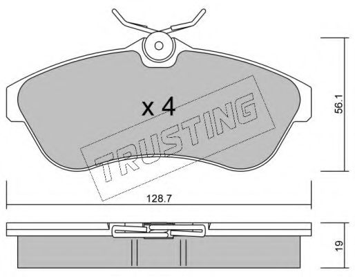 Колодки тормозные дисковые - Trusting 338.0