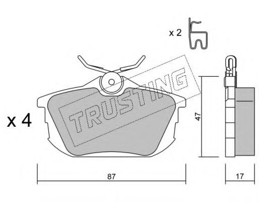Колодки тормозные дисковые | зад | - Trusting 356.0