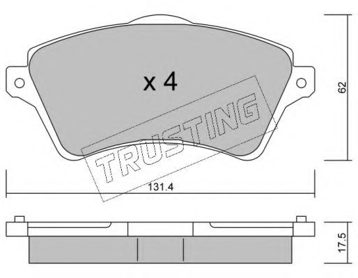 Колодки тормозные дисковые | перед | - Trusting 358.0