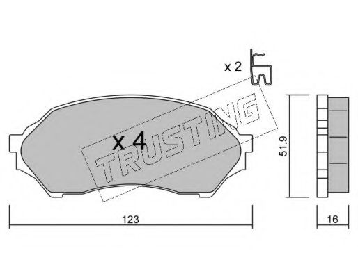 Колодки тормозные дисковые | перед | - Trusting 396.0