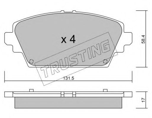 Колодки тормозные дисковые | перед | - Trusting 480.0