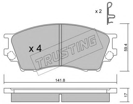 Колодки тормозные дисковые - Trusting 489.0