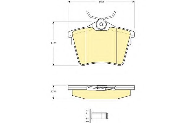 Колодки тормозные дисковые | зад | - Girling 6115961