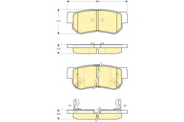 Колодки тормозные дисковые | зад | - Girling 6132849