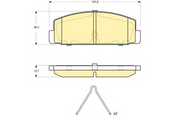Колодки тормозные дисковые | зад | - Girling 6133119