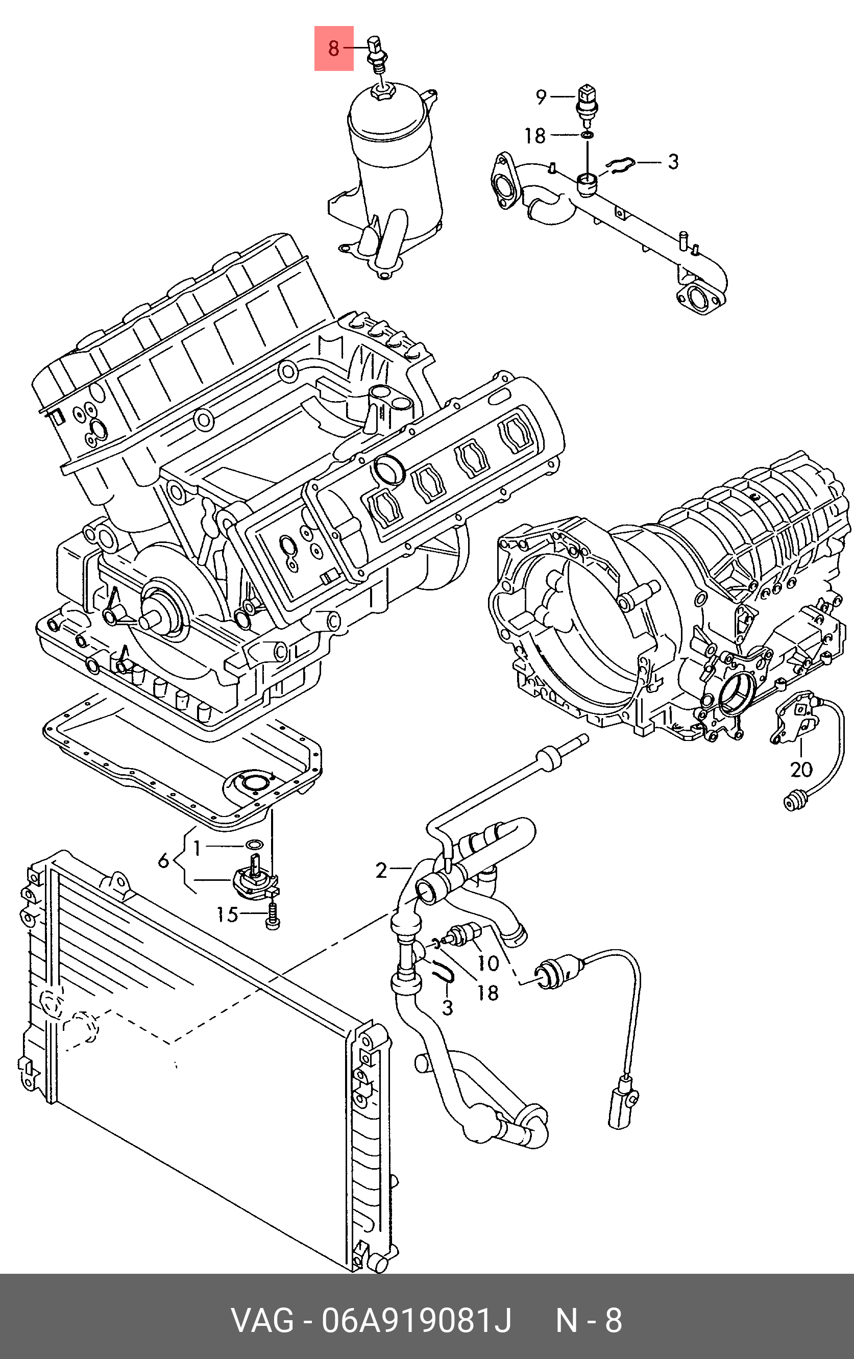 VAG06A919081JДатчикдавлениямасла