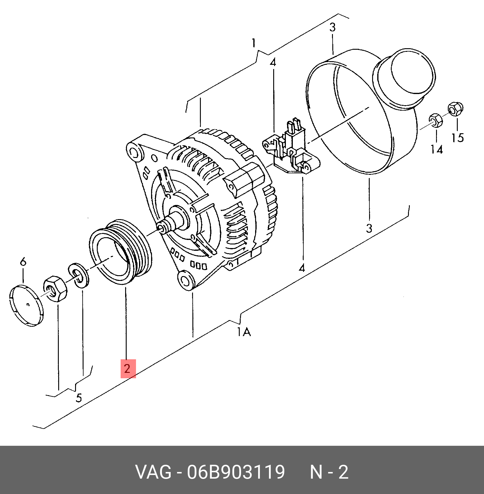 Шкив поликлинового ремня - VAG 06B903119