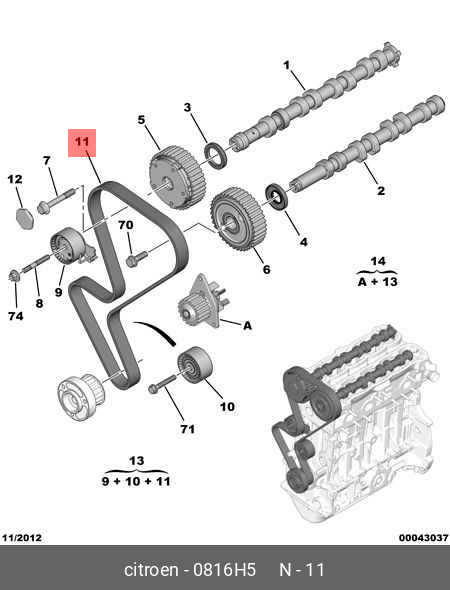 Ремень ГРМ - Citroen/Peugeot 0816.H5