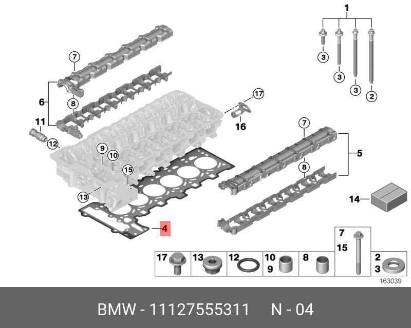 Прокладка головки блока цилиндров - BMW 11 12 7 555 311