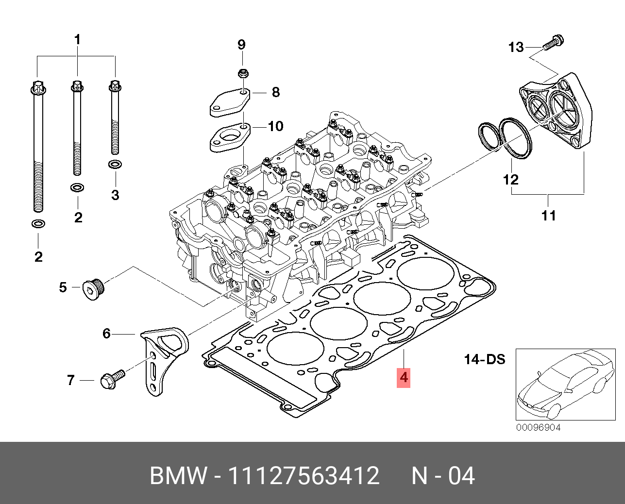 Прокладка головки блока цилиндров - BMW 11 12 7 563 412
