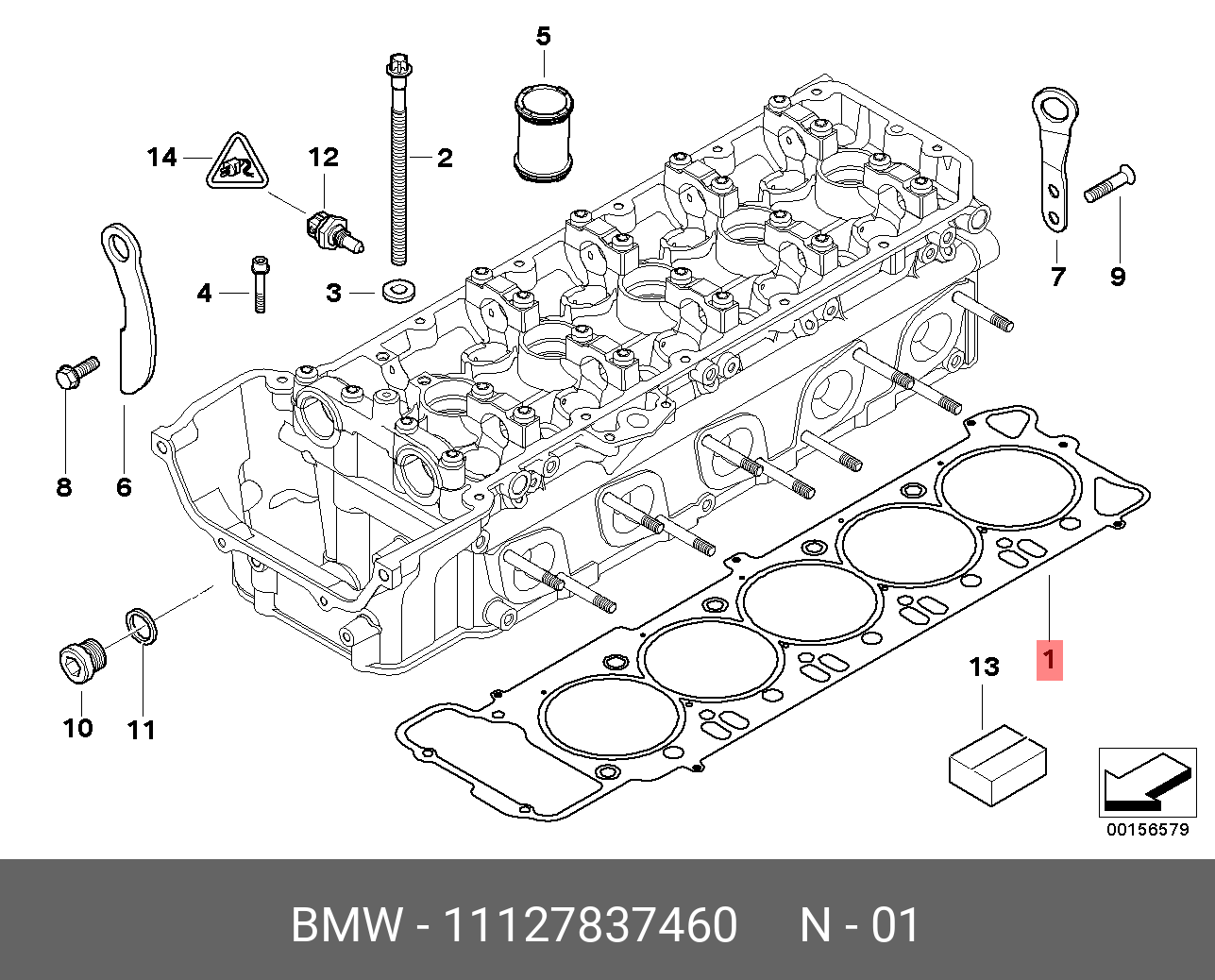Прокладка, головка цилиндра - BMW 11 12 7 837 460