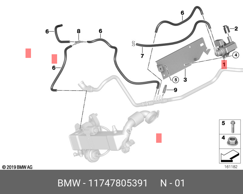 Преобразователь давления, управление ОГ - BMW 11 74 7 805 391