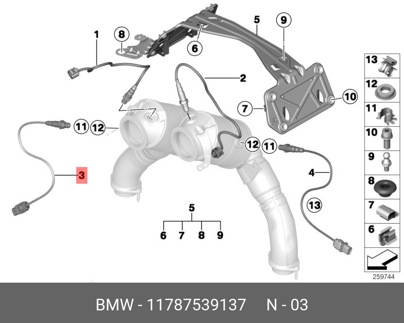 Лямбда-зонд  - BMW 11 78 7 539 137
